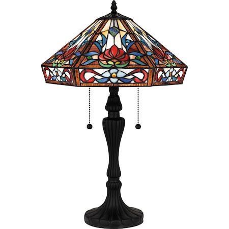 Quoizel Tiffany Table Lamp Tiffany 2 Lights Matte Black TF16142MBK